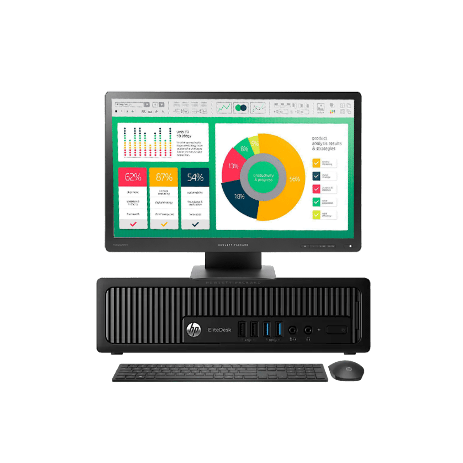 Pack HP EliteDesk 800G1 + Monitor P242VA 24"